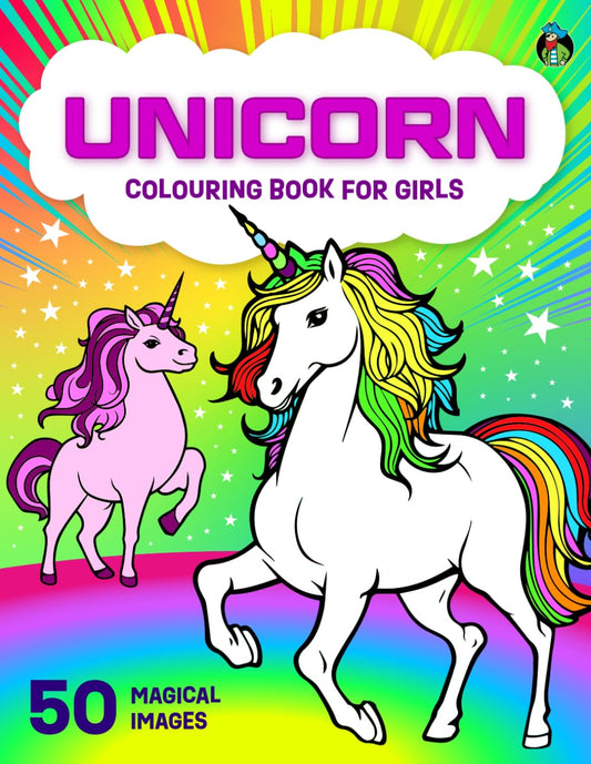Unicorn Colouring Book for Girls: 50 Pretty Unicorns for Children Aged 5-12+ - 9880