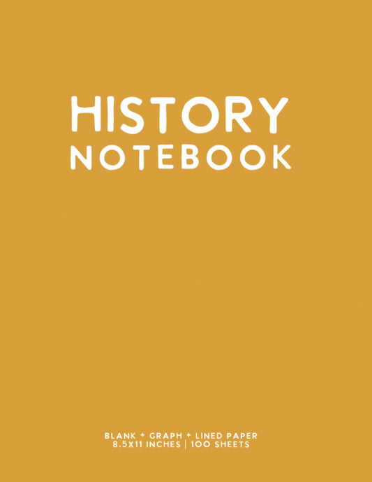History Notebook: Yellow Grid + Lined Paper Study Journal by schoolnest - 2069