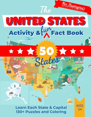 United States Activity and Fun Fact Book: 50 States Geography Workbook - 8283