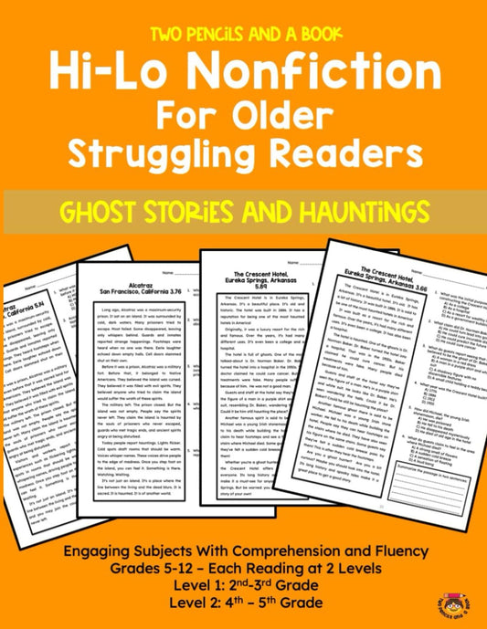 Hi-Lo NonFiction for Older Struggling Readers with Comprehension and Fluency - Ghost Stories and Hauntings (High Interest Low Level Reading ... Practice for Older Struggling Readers) - 5746