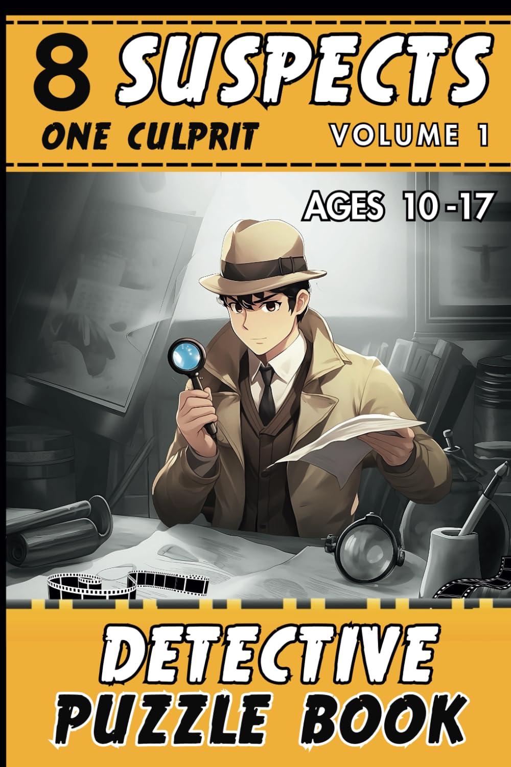 8 suspects one culprit - volume 1: Logic and detective puzzle book for kids and teenagers. Alex the detective investigates. Crime puzzle Book.