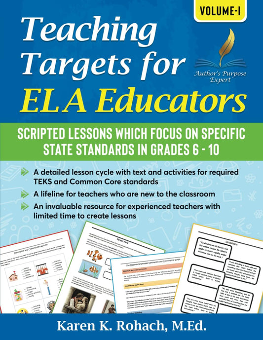 Teaching Targets for ELA Educators, Volume I (English Teacher Solutions for ELA Educators) - 503