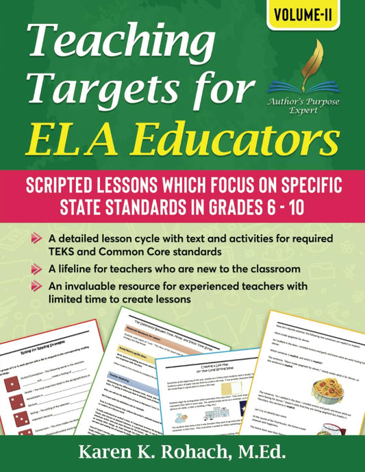 Teaching Targets for ELA Educators, Volume 2 (English Teacher Solutions for ELA Educators) - 4150