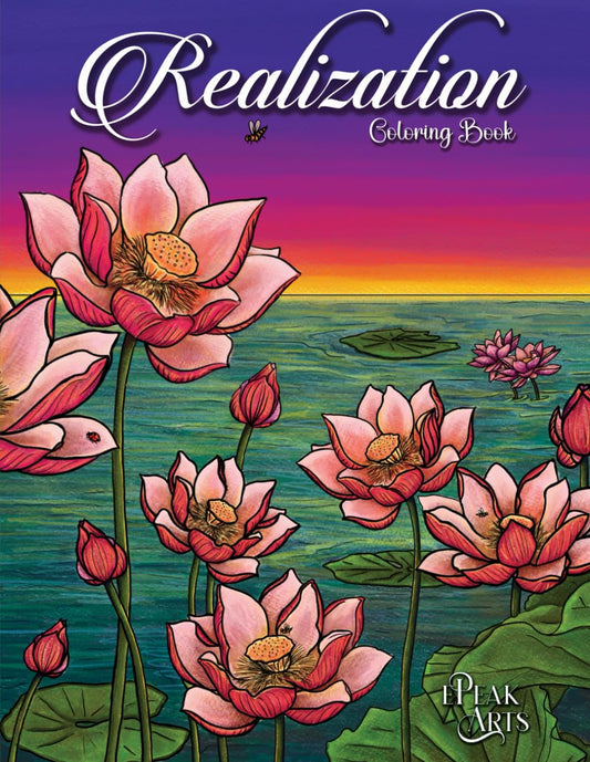 'Realization' Bilingual Adult Coloring Book, Designed and Illustrated by professional Artist, Vol 1, Flower Edition 2023: Coloring for Conscious ... English while Coloring, Peaceful Meditation