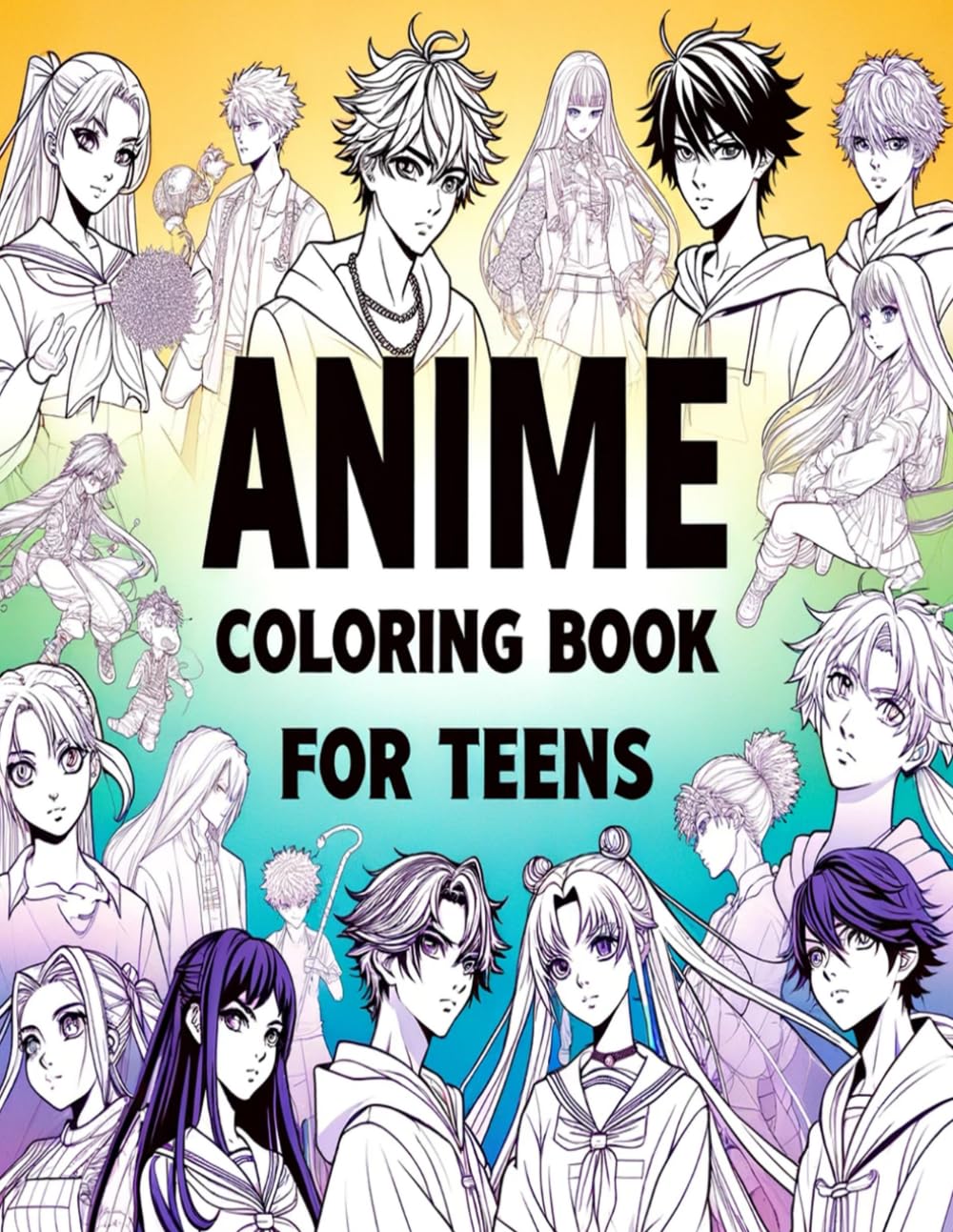 Anime Coloring Book For Teens: 50 Pages Of Japanese Anime Characters and Scenes - Anime and Manga Art - Detailed Coloring Pages for Teens - 6165