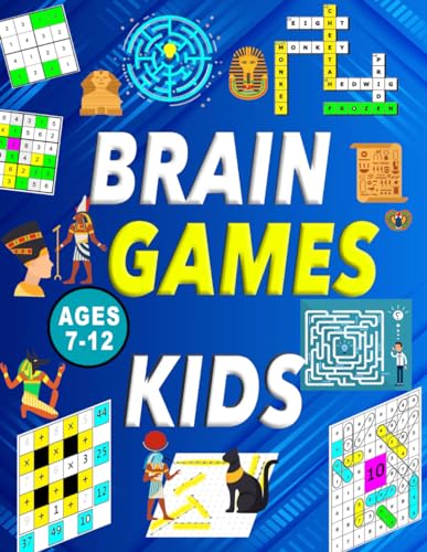 Brain Games For Kids Ages 7-12 Years Old: Mixed Puzzles Activity Book For Kids : Includes Word Search, Missing Number, Crossword puzzle, Sudoku, Mazes ... | Ultimate Logic Puzzle Challenges for Kids - 2574