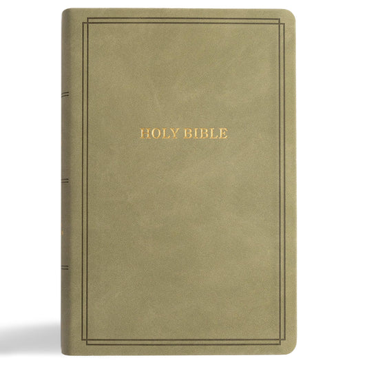 KJV Large Print Personal Size Reference Bible, Sage SuedeSoft LeatherTouch, Indexed, Red Letter, Pure Cambridge Text, Sewn Binding, Cross-References, Full-Color Maps, Easy-to-Read Bible MCM Type - 3431