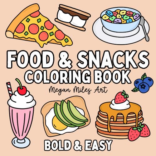 Food & Snacks Coloring Book: Bold & Easy Designs for Adults and Kids (Food Coloring Books: Bold & Easy) - 712