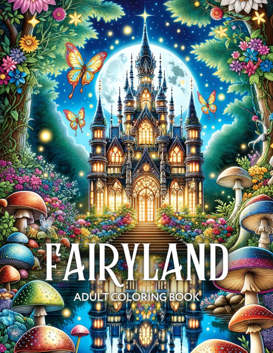 Fairyland Adult Coloring Book: Fairytale Designs of Enchanting Fairies, Magical Houses, and Fantasy Castles for Mindfulness and Relaxation - 5888