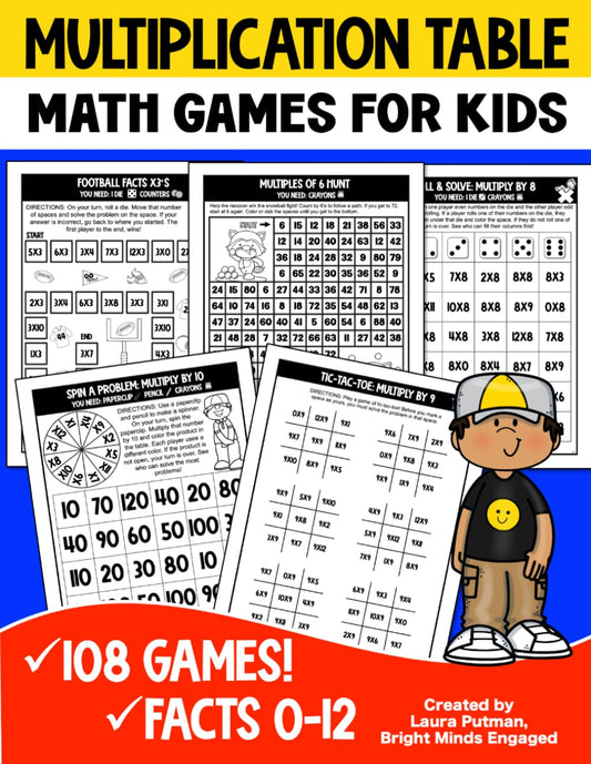 Multiplication Table Games: Math Games for Kids (Multiplication Facts Practice for Kids) - 4966
