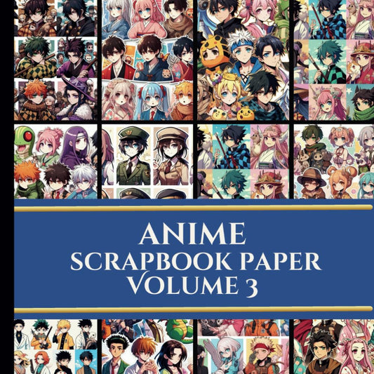 Anime Scrapbook Paper Volume 3: Junk Journaling | Ephemera | Decoupage | Craft Paper Pad | Origami | Collage | Wall Art - 5749