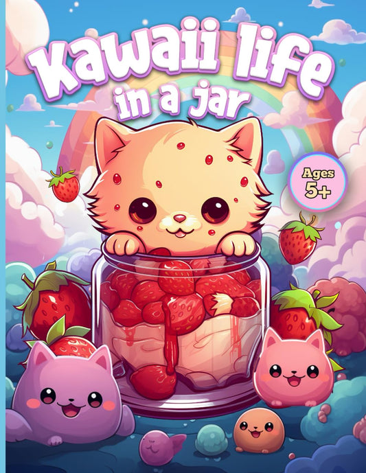 Kawaii Life In a Jar: A Magic Jar Coloring Book for Kids & Adults Featuring Cute Animals, Wizards, Fairies, Dragons, and Other Magical Creatures - 6063