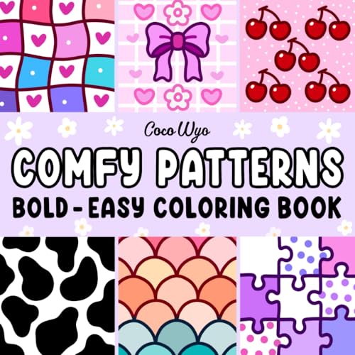 Comfy Patterns: Coloring Book for Adults and Kids, Bold and Easy, Simple and Big Designs for Relaxation Featuring Lovely Cozy Pattern and Mandala (Bold & Easy Coloring) - 6058