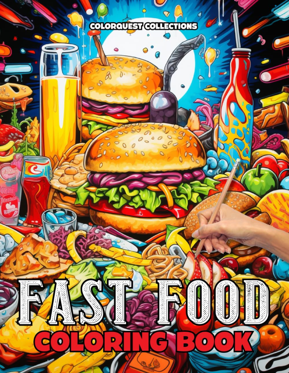 Fast Food Coloring Book: Hamburgers, Fries, Milkshakes, and Other Tasty Treats (Fast Food Coloring Books) - 657