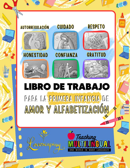 Libro de Trabajo para la Primera Infancia de Lovescaping y Alfabetización (Spanish Edition) - 5019