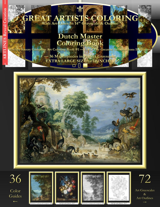 Dutch Master Coloring Book: Roelant Savery Complete Art Coloring Book #1 - Color The Greatest Compositions In History - 1963