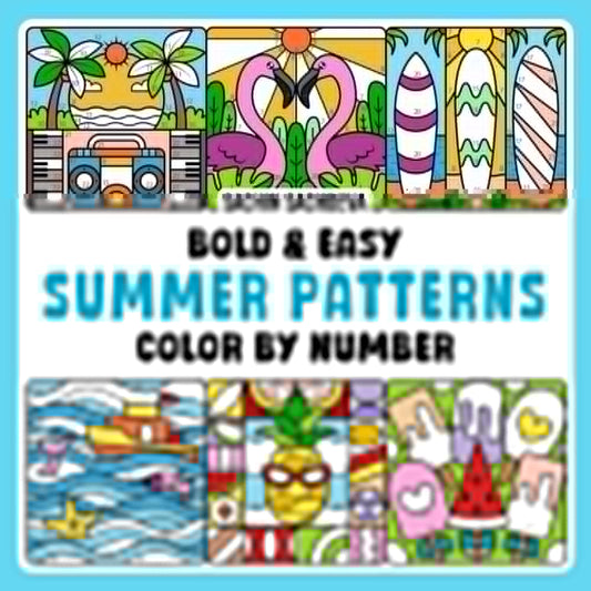 Summer Patterns Color by Number: Cute Coloring Book for Kids and Adults, Bold and Easy, Big and Simple Designs for Fun and Relaxation (Bold & Easy Color by Number Coloring Book) - 5685