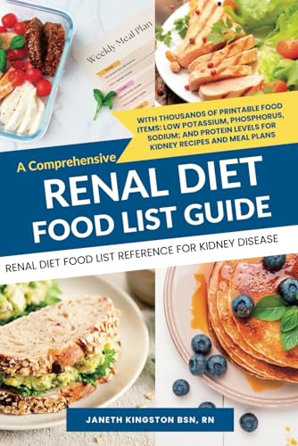 Renal Diet Food List Reference For Kidney Disease: A Comprehensive renal Diet Food List Guide With thousands of printable food items: low potassium, ... meal plans (Kidney Diet Food Reference Guide) - 3863