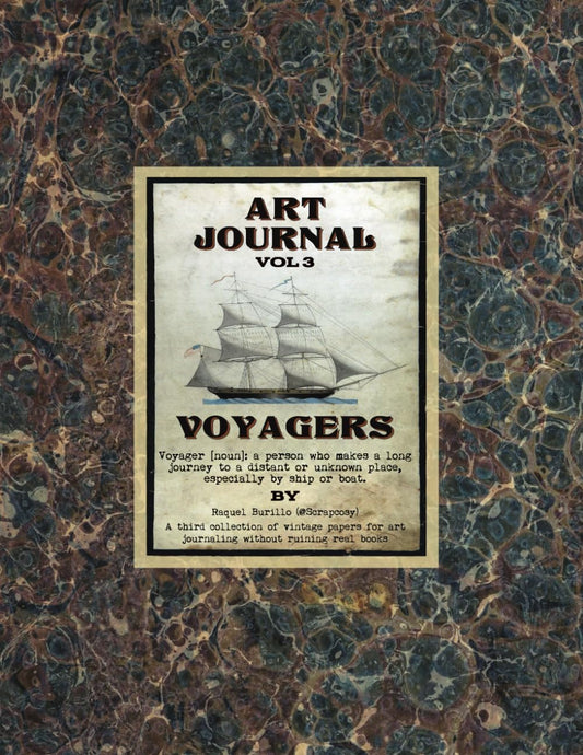 Art Journal Vol 3: Voyagers: or a third collection of vintage pages for art journaling without ruining real books, by Raquel Burillo (Scrapcosy) - 6114