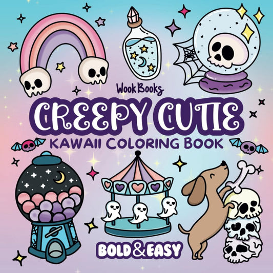 Bold and Easy Creepy Cutie Kawaii Coloring Book: Big and Simple Designs for Relaxing and Stress-Free Coloring | Hand Drawn Illustrations for Adults ... Coloring Pages (Bold & Easy Coloring Books)