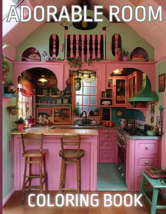 Adorable Room: A Cute Coloring Coloring Book for Adults and Teens Featuring Cozy Homes, Minimalist Interior Design, Charming Corners, and Stress-Relieving Relaxation - 9468