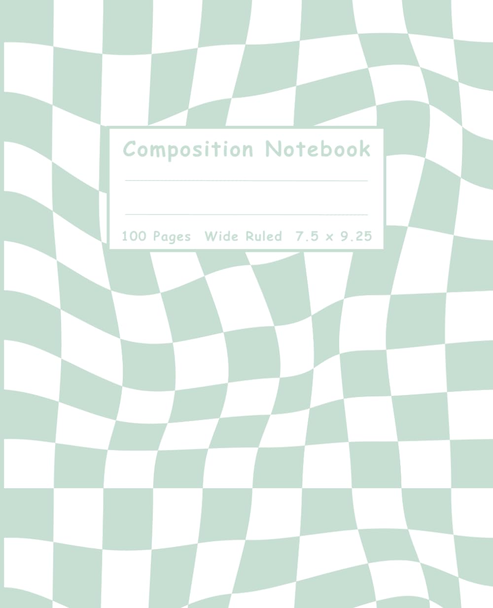 Composition Notebook: Cute Wavy Checkered School Supplies for kids, Teens & Students - 8983