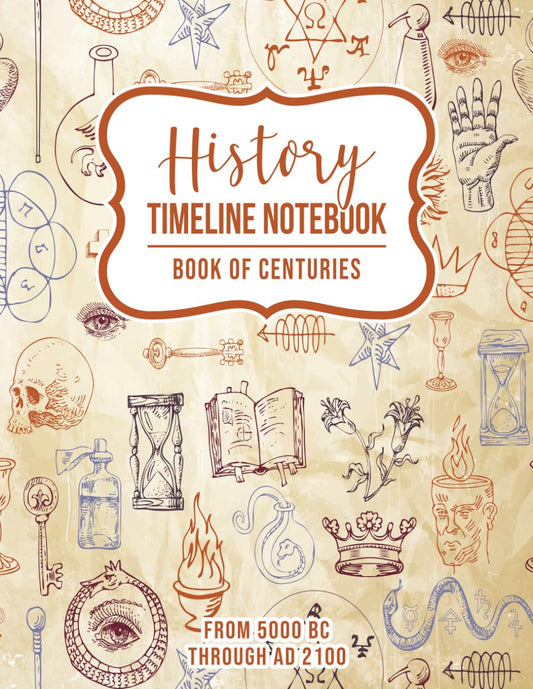 My History Timeline Notebook: A Visual Book of Centuries from 5000 BC to 2050 AD: A Creative Way to Learn World History - 8,5x11 Inch - For School Students, Adults & Teachers - 1406