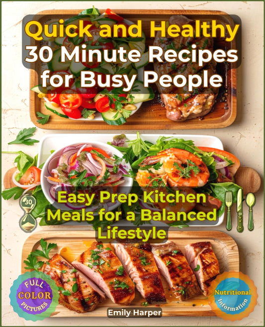 Quick and Healthy 30 Minute Recipes for Busy People: Easy Prep Kitchen Meals for a Balanced Lifestyle - 8467