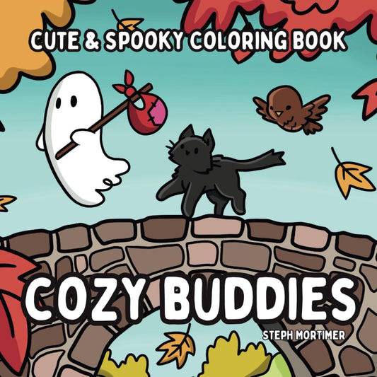 Cozy Buddies: Cute and Spooky Coloring Book: Bold and Easy Coloring Book for Adults and Teens with Adorable Buddies in Cozy Hygge Moments for Relaxation - 9667
