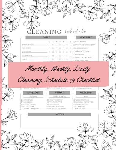 Dove Blooms Cleaning Schedule and Checklist for Adults and Teens - 5687