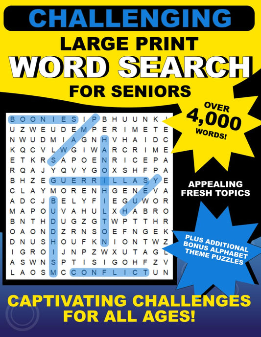 Engaging Large Print Word Search For Seniors