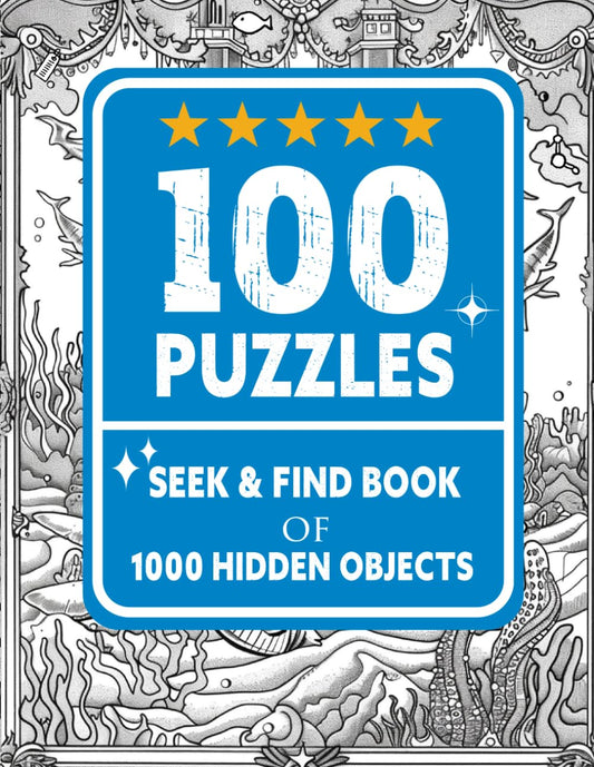 100 Puzzles Seek and Find Book: 1000 Hidden Objects - 3915