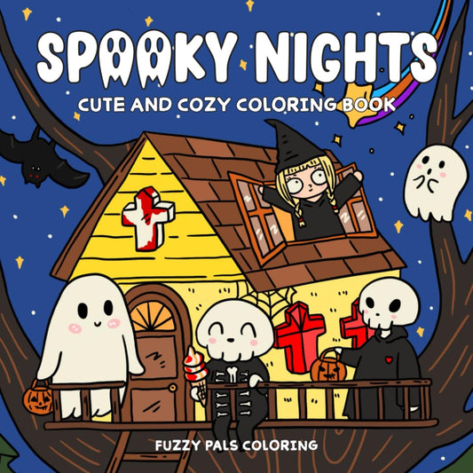 Spooky Nights: Cute and Cozy Coloring Book for Adults and Teens Featuring Adorable Ghosts and Creepy Creatures for Relaxation (Spooky Cute Coloring Book) - 3662