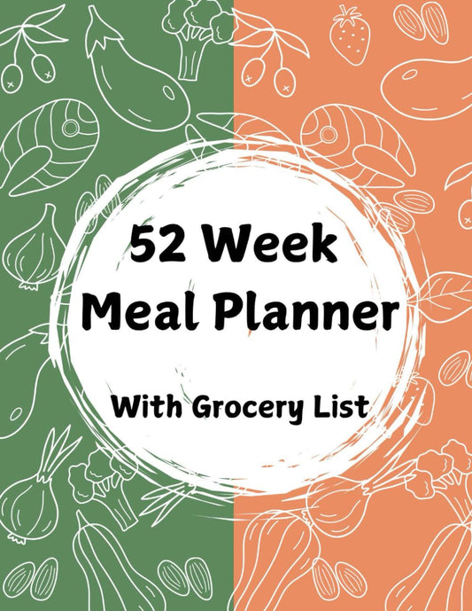 Simple 52 Week Meal Planner & Shopping List Notebook 8.5 x 11 - 8260