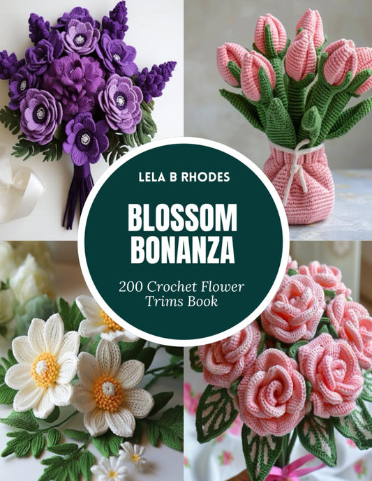 Blossom Bonanza: 200 Crochet Flower Trims Book - 211