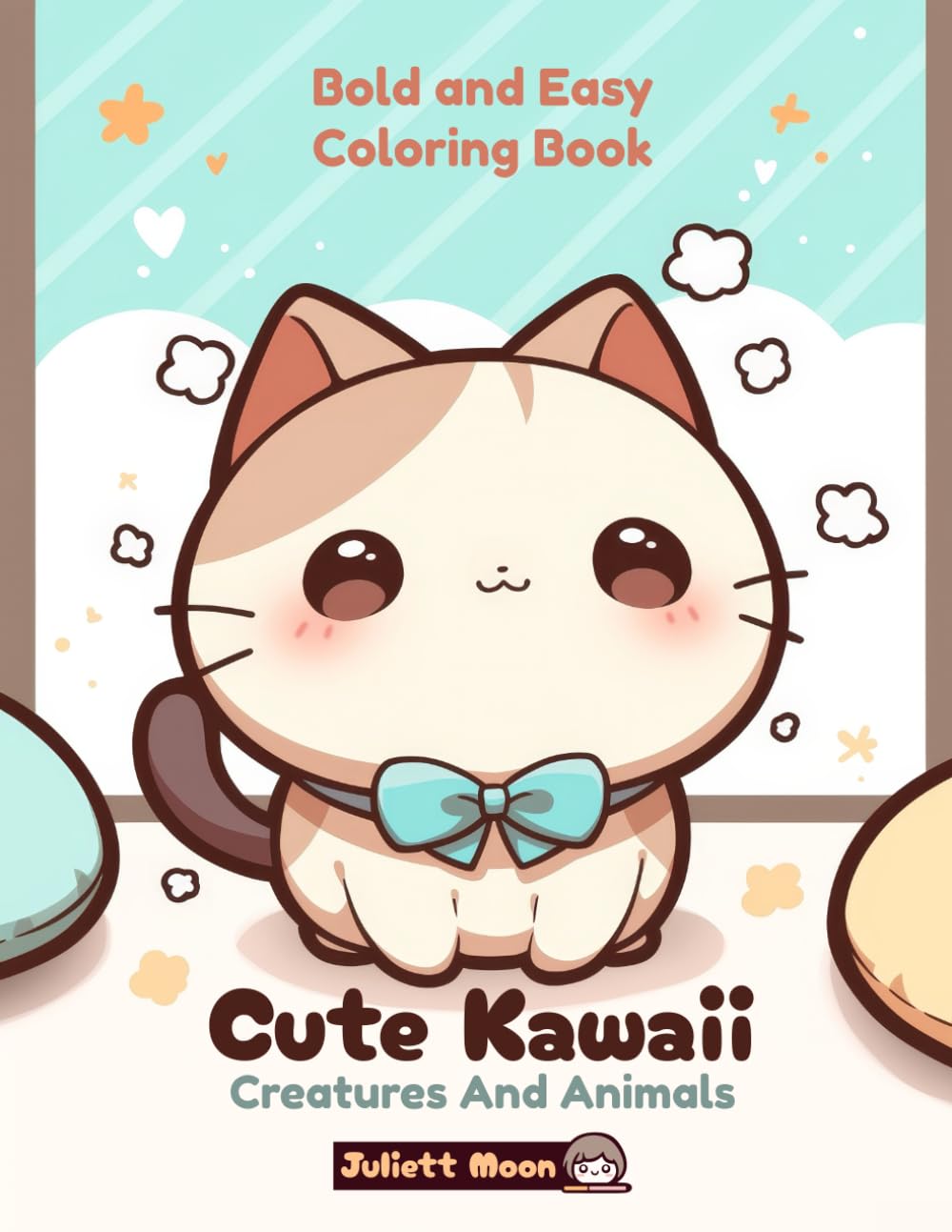 Cute Kawaii Animals And Creatures Coloring Book: 57 Bold And Easy Coloring Pages - 4777