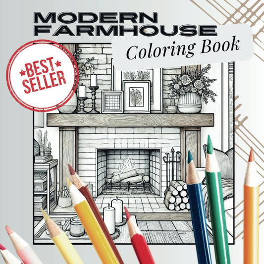 Modern Farmhouse Coloring Book: Featuring beautifully designed interiors and stunning architectural exteriors ideal for all skill levels (Creative Interiors & Exteriors Coloring Series) - 6758