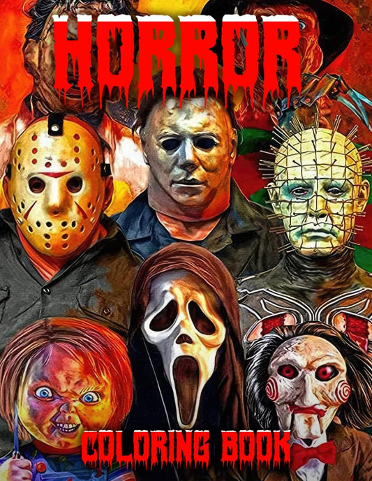 Horror Coloring Book: The Scariest Monsters and Notorious Villains from Classic and Modern Horror Movies – The Ultimate Halloween and Christmas Gift ... Adults and Kids to Unwind and Relieve Stress - 7799