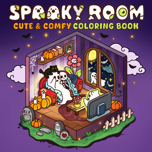Spooky Room: A Cozy Coloring Book for Adults and Teens Featuring Mysterious Room Corners for Relaxation and Stress Relief - 5863