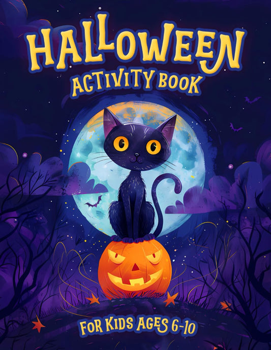 Halloween Activity Book for Kids Ages 6-10: 100 Engaging Puzzles and Games Including Dot-to-Dots, Color by Numbers, Mazes, Word Searches, Crosswords, and More! - 1071