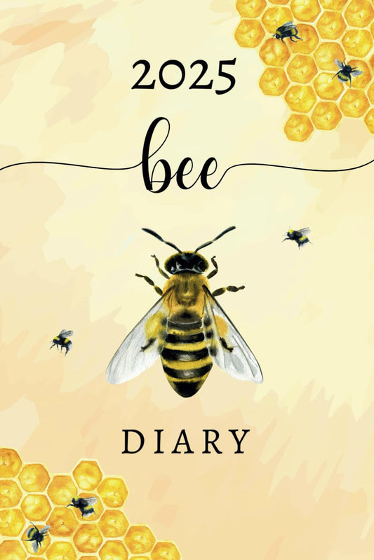 Bee Diary 2025: Yellow Honeycomb Week To View Planner & Monthly Schedule Organiser, For Bumblebee Lovers - 9448