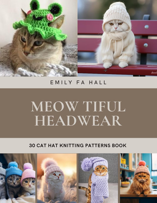 Meow tiful Headwear: 30 Cat Hat Knitting Patterns Book - 4487
