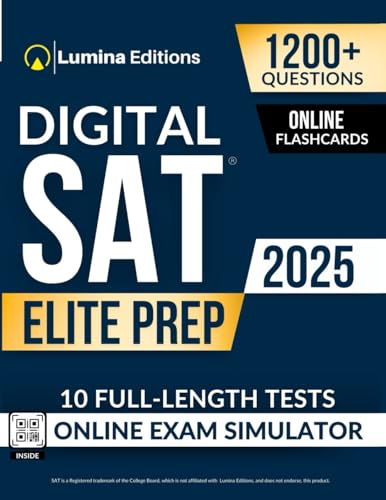 Digital SAT Elite Prep: 10 Up-to-Date Full-Length Practice Tests + Online Exam Simulator, Comprehensive Review & Online Flashcards - 8454