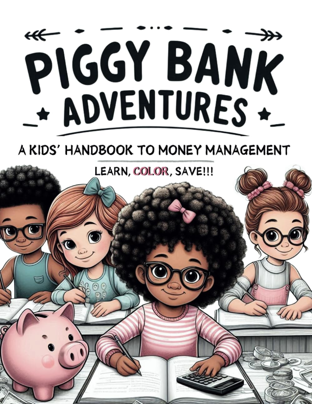 Piggy Bank Adventures: A Kids Handbook to Money Management, Learn Color, Save!