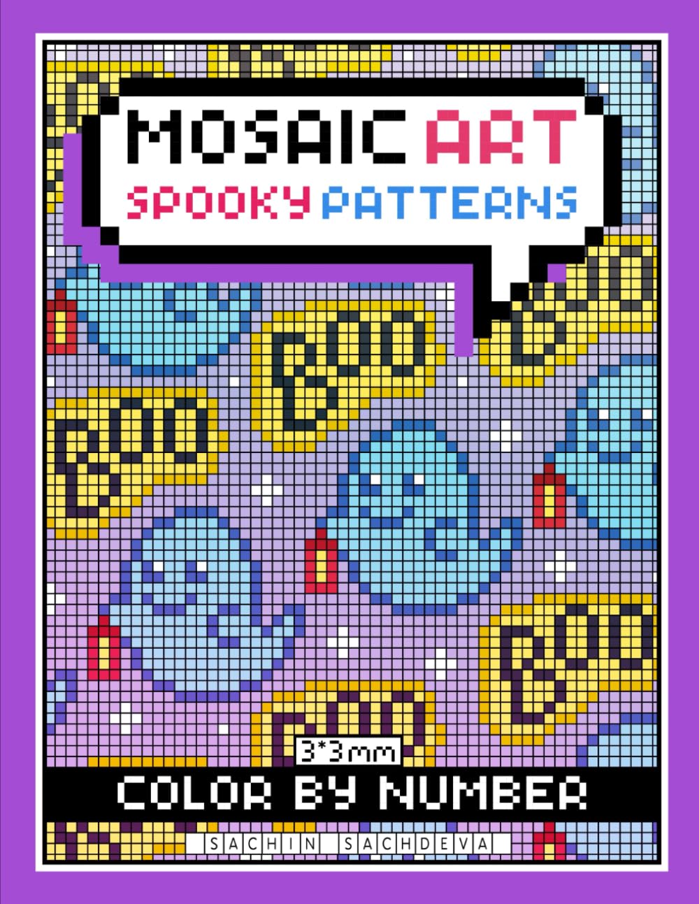 Mosaic Art Color By Number: Spooky Patterns Mystery Halloween Coloring Book for Teens, Women and Adults for Relaxation and Stress Relief with 3*3 mm sections - 9506