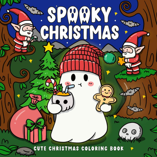 Spooky Christmas: Cute Christmas Coloring Book for Adults and Teens Featuring Adorable Ghosts and Creepy Creatures in Festive Winter Holiday Scenes for Relaxation - 178