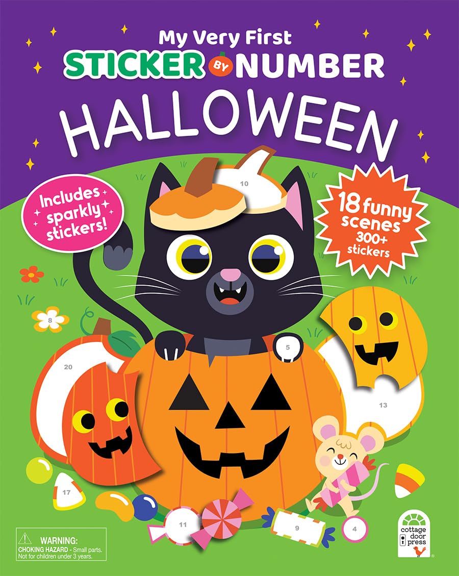 My Very First Sticker by Number Halloween Activity Book for Kids, Includes Pull-Out Pages and 300 Stickers, Toddlers and Kids
