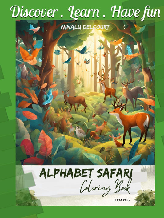 Alphabet Safari Coloring Book - Hardcover - 84 Pages: A Journey Through Letters
