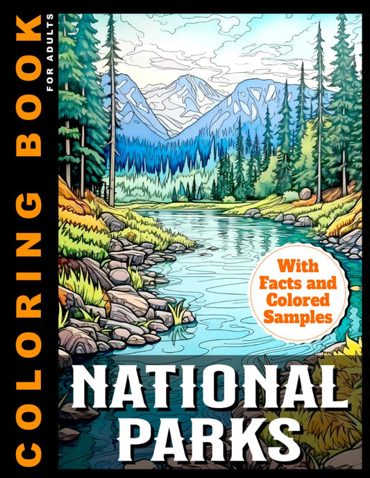 National Parks Coloring Book For Adults: With Facts and Colored Samples For Inspiration | Relaxing Landscapes and Beautiful Nature Scenes to Color (Coloring Books With Colored Samples) - 3346