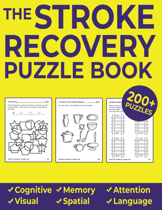 The Stroke Recovery Puzzle Book: Aphasia and Traumatic Brain Injury Rehabilitation Activities and Puzzles to Improve Memory, Attention, Cognitive ... LARGE PRINT (Stroke Injury Recovery Workbook) - 9052